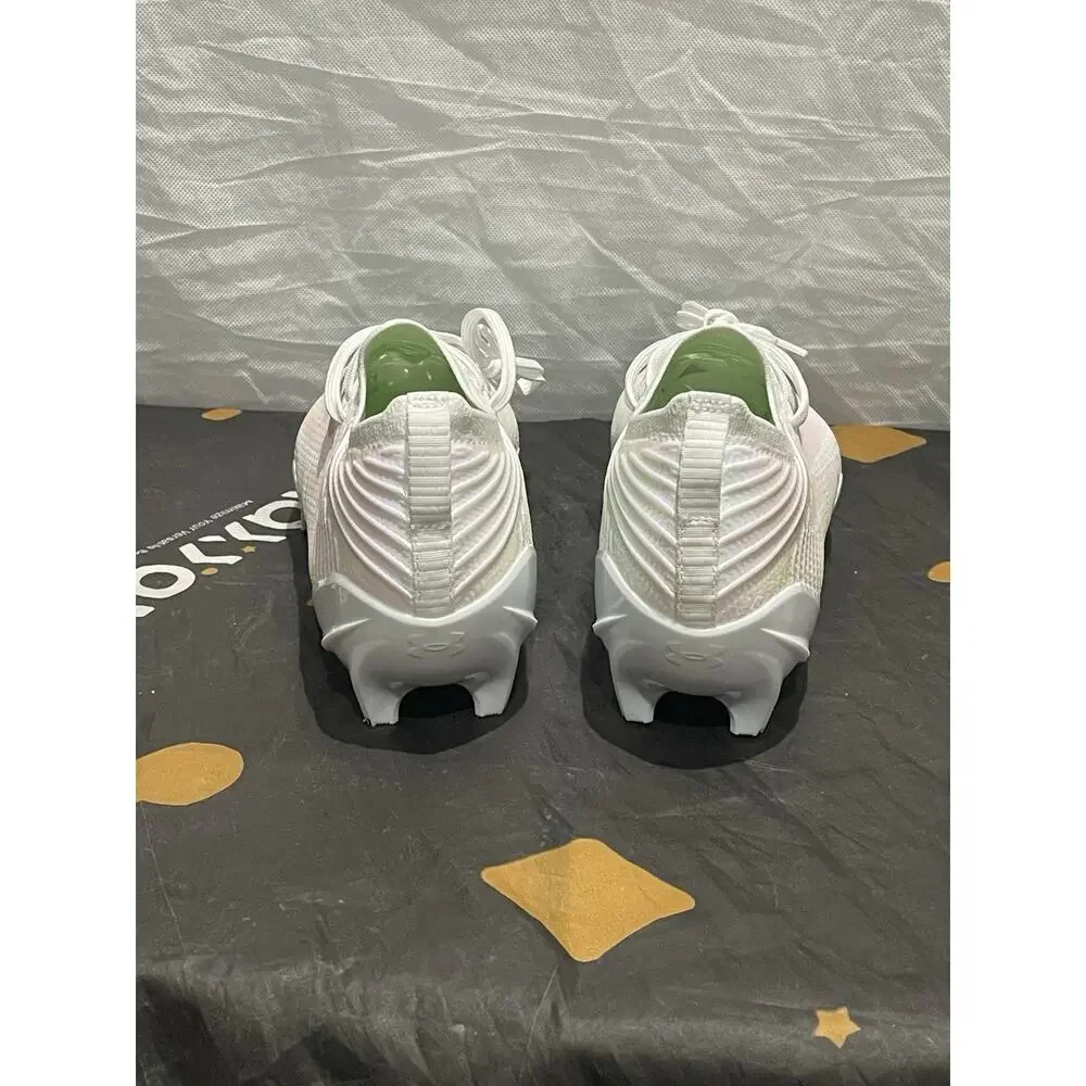New Men’s 12 Under Armour Football Cleats Blur Pro Lace Up White 3028220-100